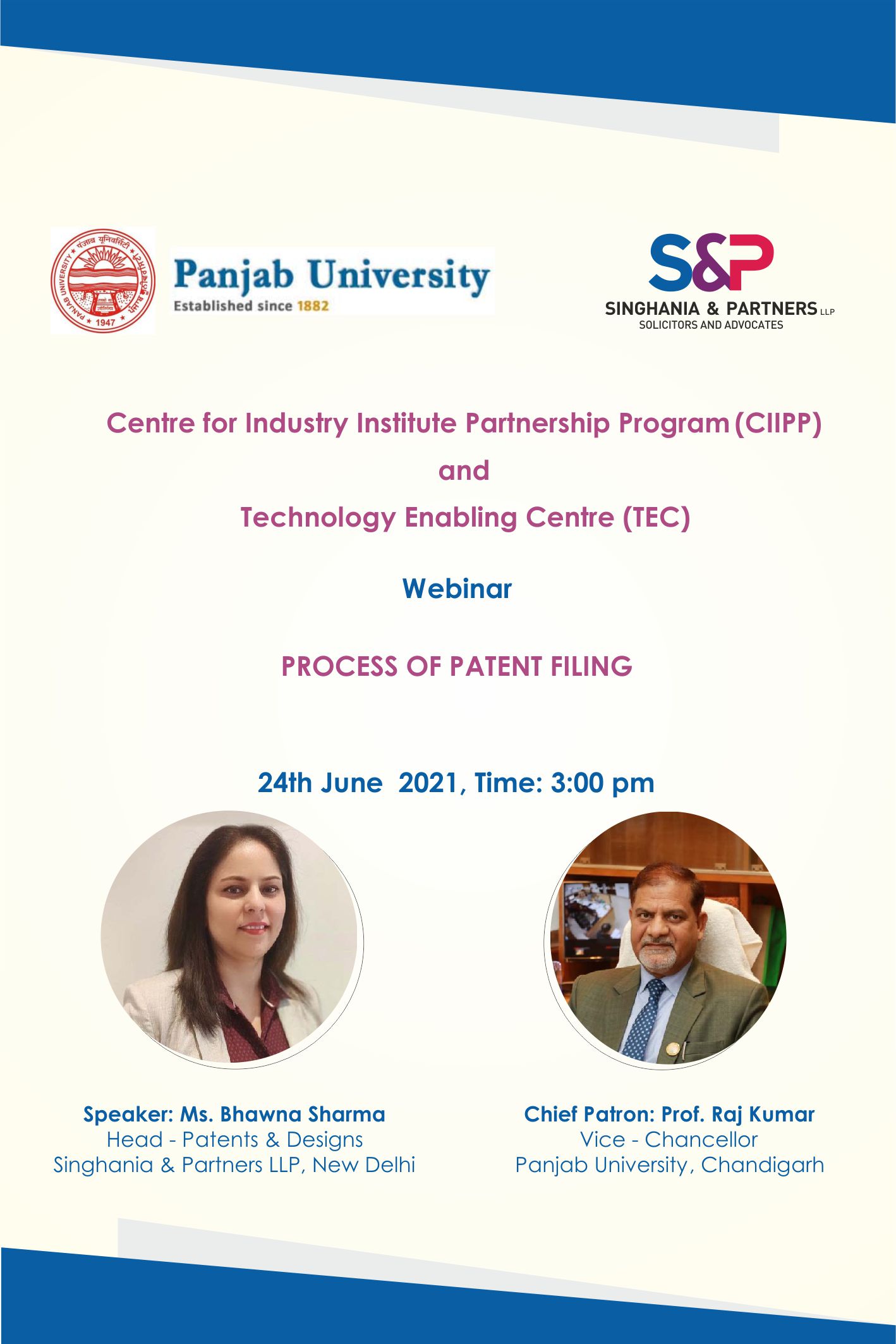 Webinar on Process of Patent Filing