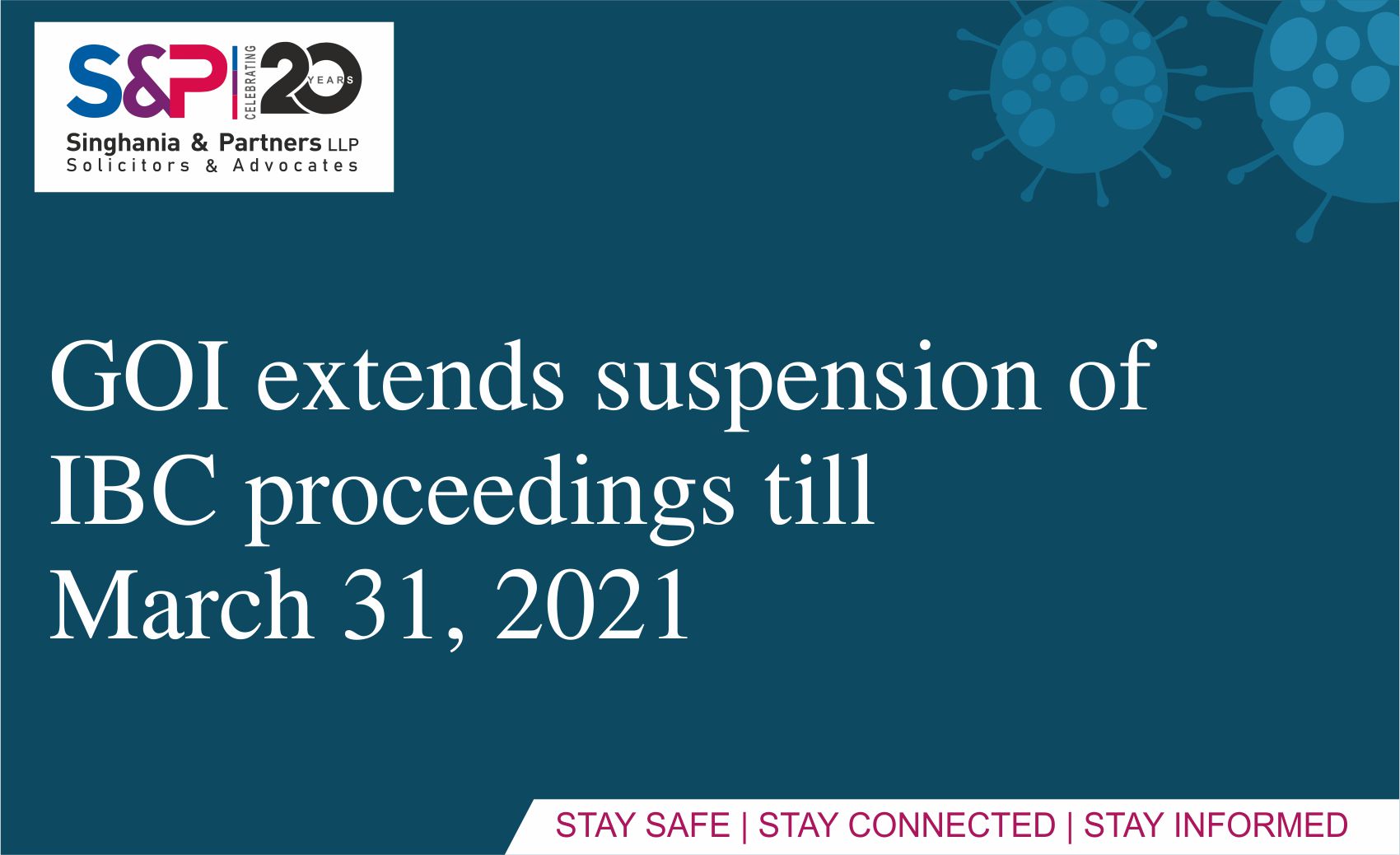 GOI extends suspension of IBC proceedings till March 31, 2021